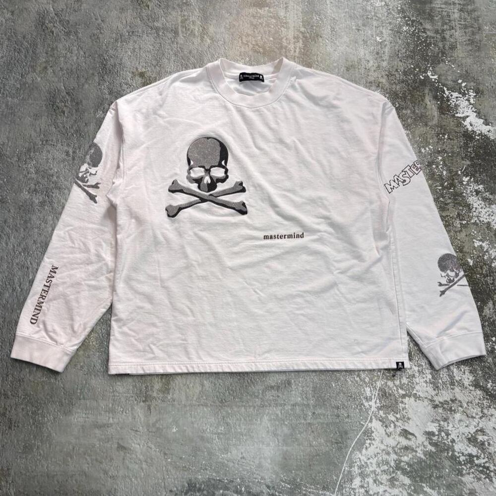 Mastermind Japan White Long Sleeve Skull Shirt. Sample XL